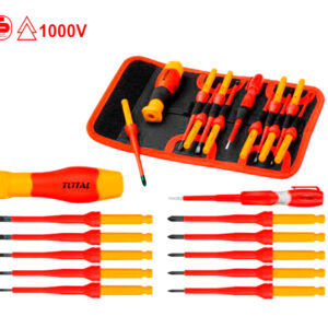 TOTAL THKISD1201 Conjunto 12 Destornilladores Intercambiables Electricista 1000V - - Reymotor