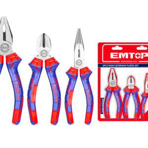 EMTOP EPLS0311 Conjunto 3 Alicates Cr-v (Combinado 8" - Corte 6" - Pinza 6") - Reymotor