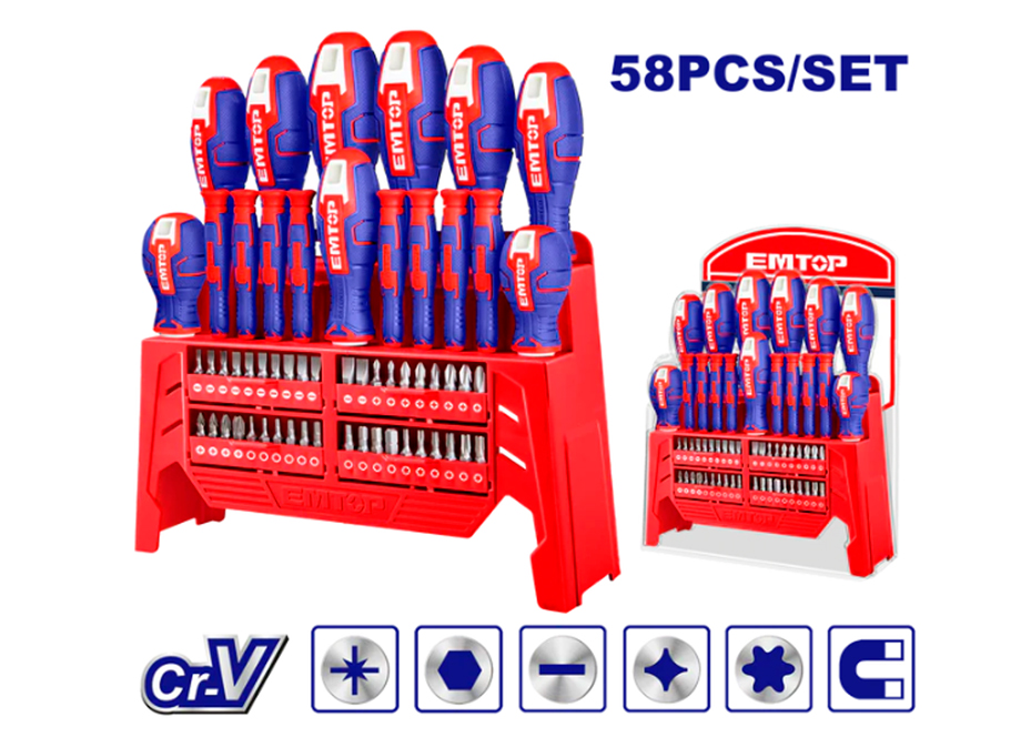EMTOP ESST5802 Conjunto 58 Destornilladores - Reymotor