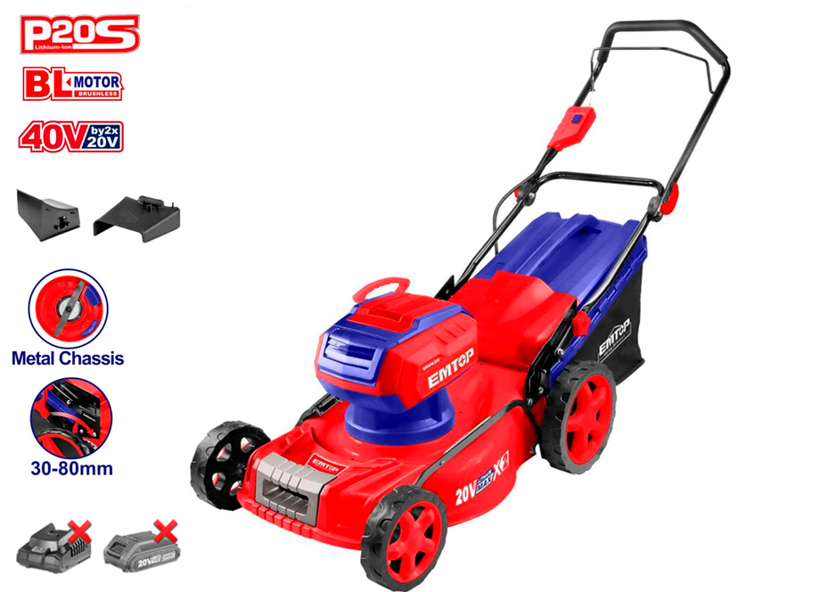 EMTOP ELML20185 Cortacésped Batería 40V (20+20) 46CM - Reymotor