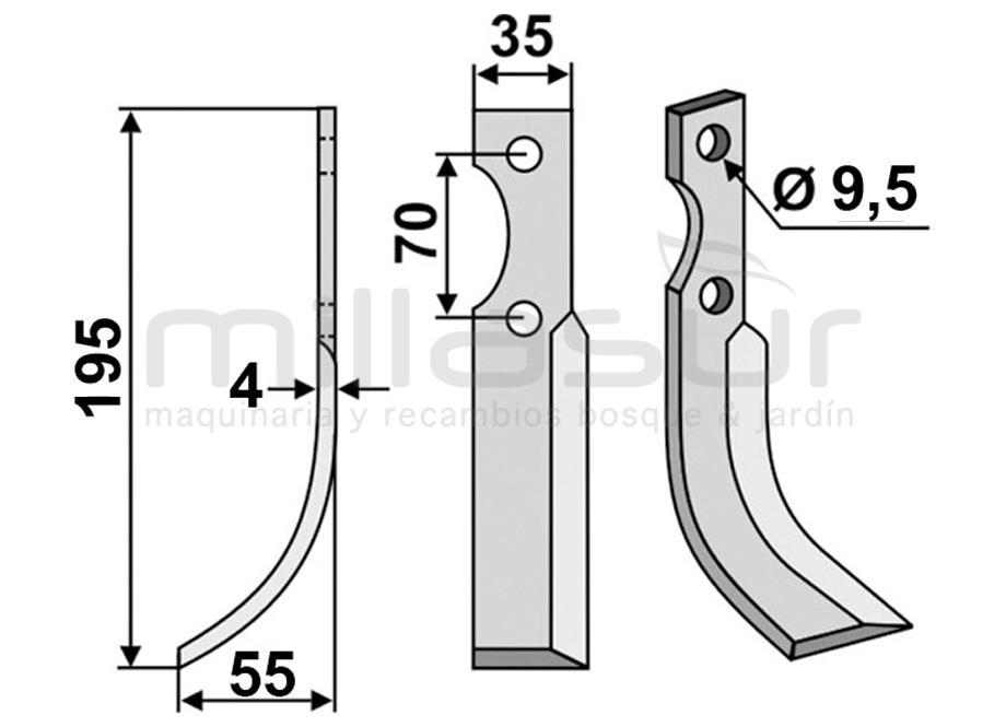 ANOVA MC500-4 Cuchillas Derecha (195x35) - Imagen 2