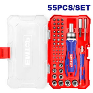 EMTOP EBST05502 Destornillador Con Punteras Y Llaves Intercambiables - 55 Pcs - - Reymotor