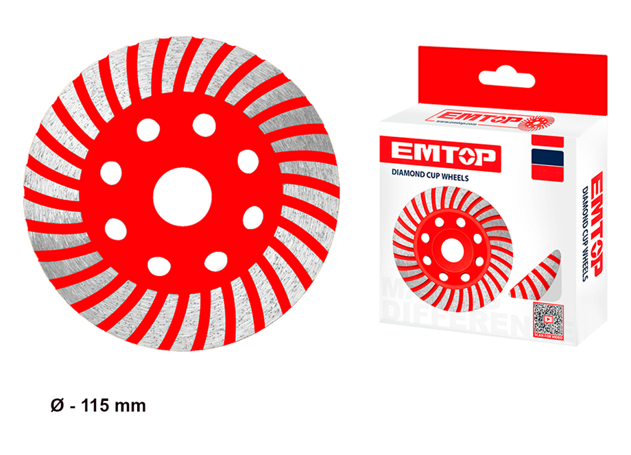 EMTOP EDGH011151 Disco Diamantado Para Pulir Piedra 115MM 20MM - Reymotor