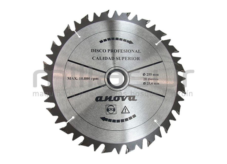 Disco widia semi-prof.255x3x20 (antirrebote recto) - Referencia 55-1024