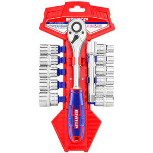 EMTOP ESKT12131 Juego 13 Piezas 1/2" Cr-v (Incluye Vasos 10-24 Y Extensión) - Reymotor