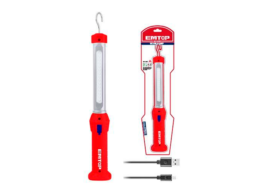 EMTOP ELFL30001 Linterna Trabajo Led 300 Lumens (Recargable Por Usb) - Reymotor