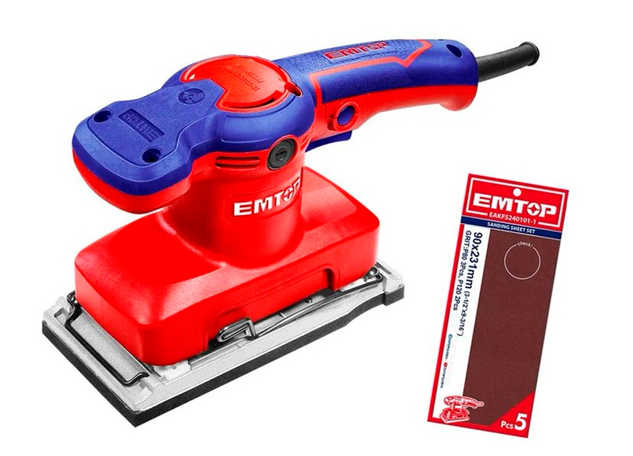 EMTOP EFSR3206 Lijadora Electrica 320W (Incluye 5 Lijas) - Reymotor