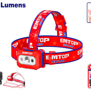 EMTOP EFLG013AAA8 Linterna Frontal Led Para Cabeza 200lm - Sensor Movimiento (Incluye 3 Pilas Aaa) - Reymotor