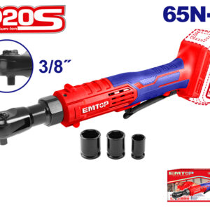 EMTOP EDRL2060151 Llave Carraca 65N-m 3/8" Batería 20V - P20S - (NO Incluye Batería NI Cargador) - Reymotor