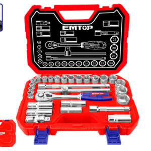 EMTOP ESKT12281 Maletin 28 Piezas 1/2" Cr-v (Incluye Vasos 10-32