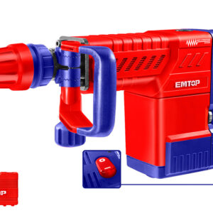 EMTOP EDBRM1501 Martillo Demolicion 1500W 6-25J (Tipo Sds Max - Antivibracion - 2 Cinceles - Con Maletin) - Reymotor