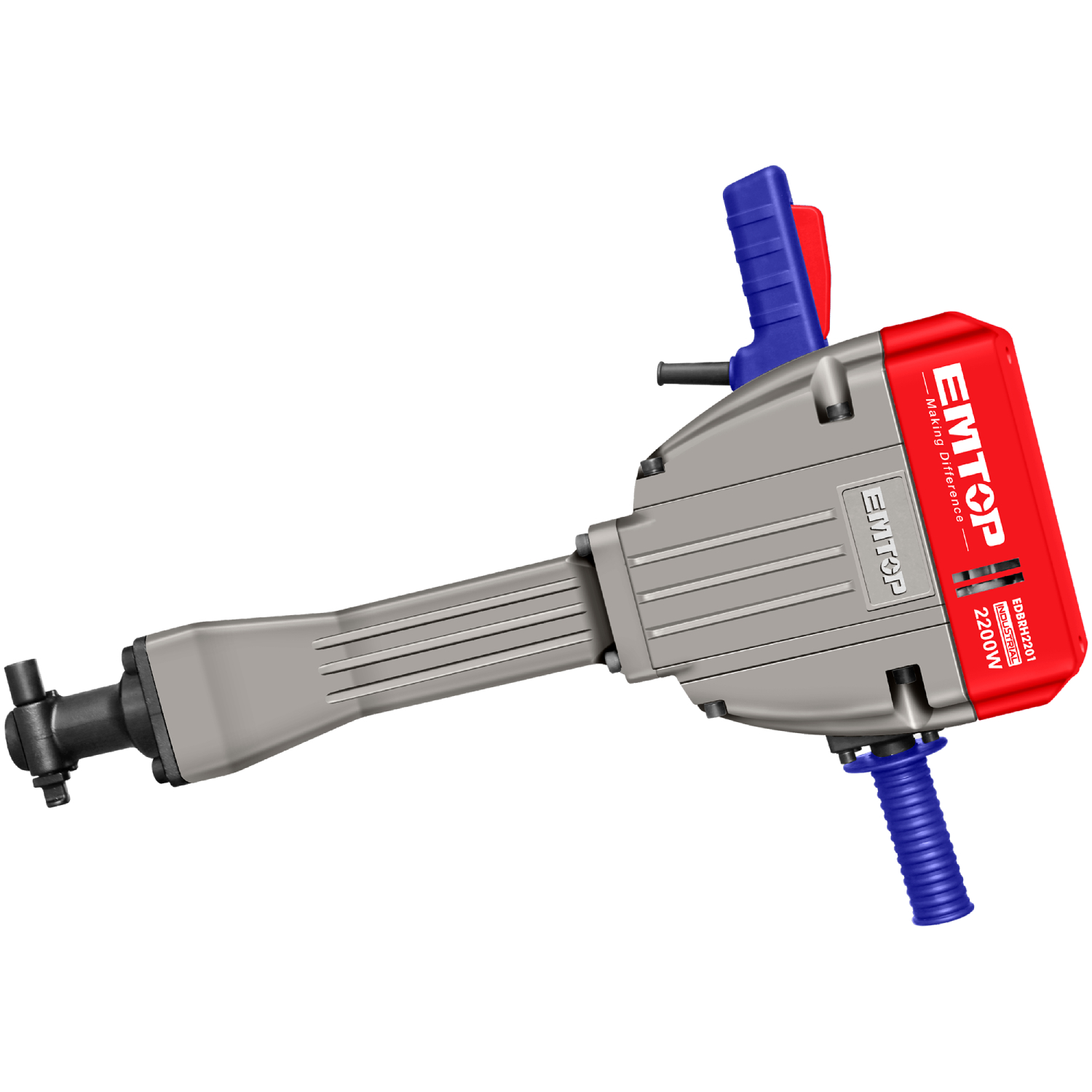 EMTOP EDBRH2201 Martillo Picador Demolicion 2200W 75J (Tipo Hex - 2 Cinceles) - Imagen 2