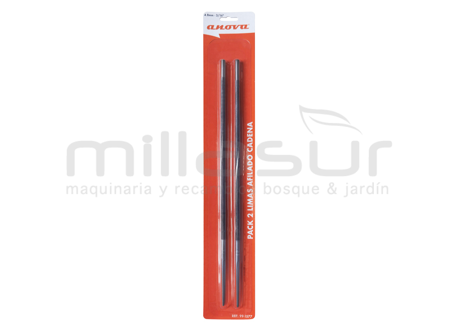 Blister 2 limas afilado cadena ANOVA 4.8mm - 3/16" - Reymotor