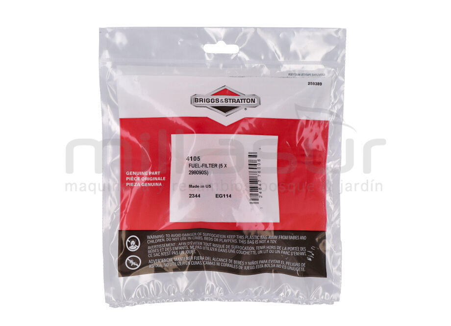 BRIGGS & STRATTON 4105 Pack 5 X 298090S Filtro DE Gasolina - Imagen 2