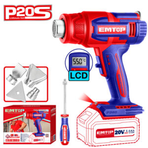 AUTO-MOW EHGN20031 Pistola DE Calor 20V Emtop (Incluye 3 Boquillas Y Raspador) - Reymotor