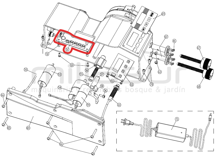Placa principal afiladora 99 - 1345 (52) - Reymotor