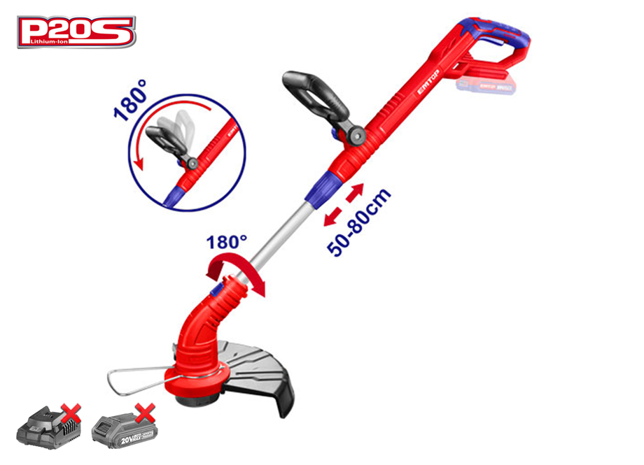 EMTOP ELGT20018 Recortabordes Bateria 20V - P20S (NO Incluye Bateria NI Cargador) - Reymotor