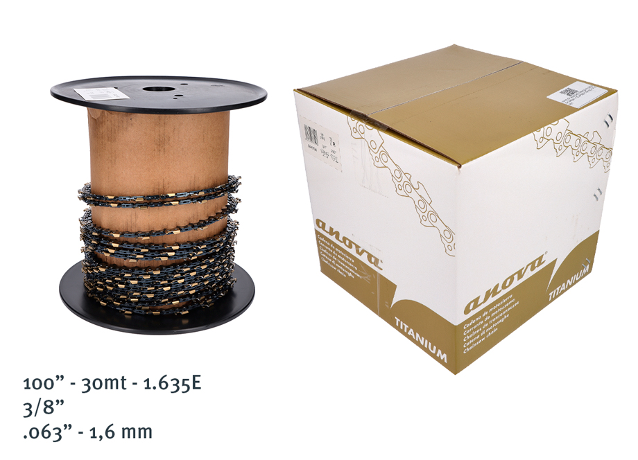 Rollo de cadena ANOVA Titanium 100" 3/8" .063" (1