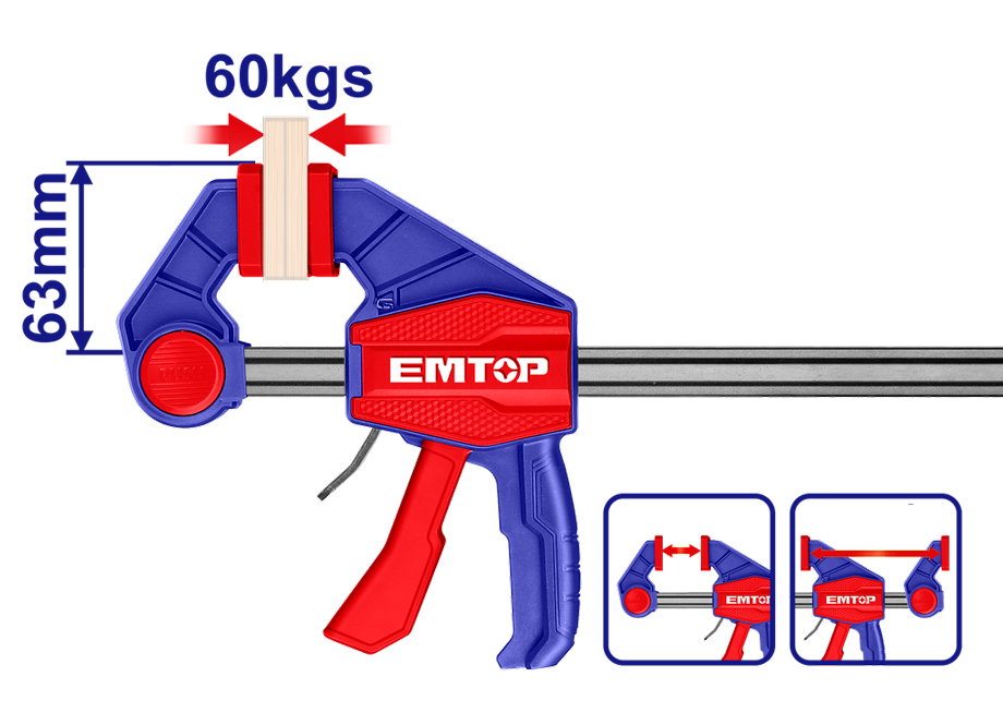 EMTOP ECLPQ60301 Sargento Rapido DE Apriete 63x450 mm 60 Kgs - Reymotor