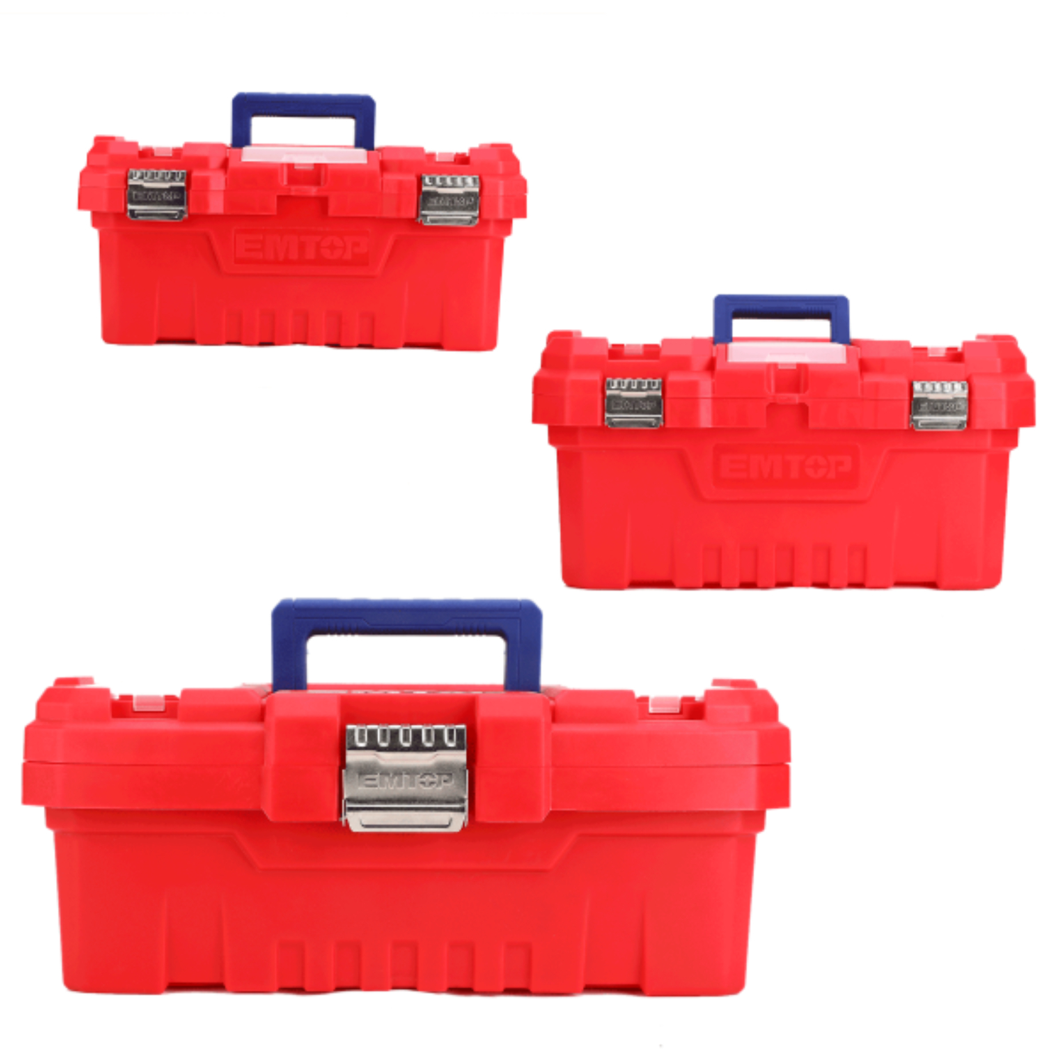 EMTOP EPBXK0302 Set 3 Cajas Herramientas 14" 17" 20" - Apriete Metalico - Imagen 2