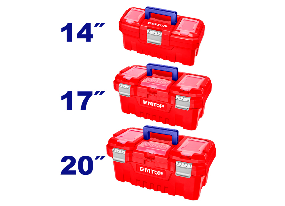 EMTOP EPBXK0302 Set 3 Cajas Herramientas 14" 17" 20" - Apriete Metalico - Reymotor