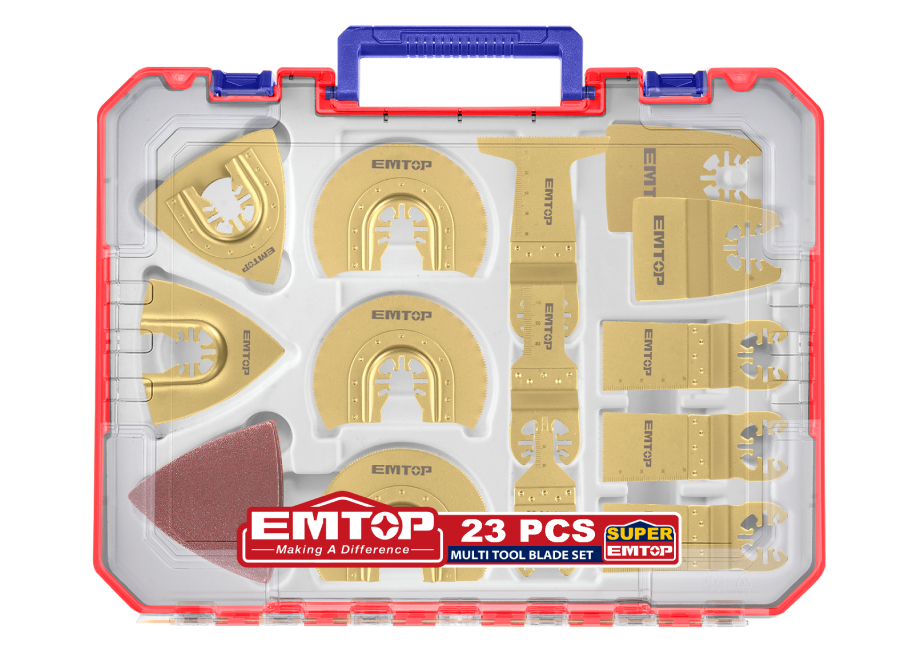 EMTOP EMTB2301 Set Cuchillas Y Lijas Para Multiherramienta (23 Pcs) - Reymotor