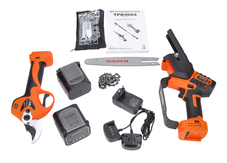 ANOVA TPB4004 Set DE Poda: Tijera 40MM + Sierra 8" + Pértiga 1,5-2,1M 21V - Imagen 5