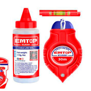 EMTOP ECLR3001 Tiralineas - Plomada 30M (Incluye Bote Azulete Y Mini Nivel) - Reymotor