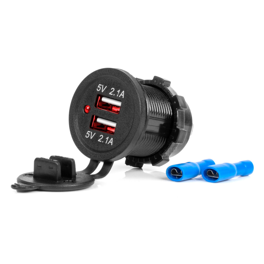Cargador impermeable 2xUSB 12/24V MOD-04 AMIO - imagen principal