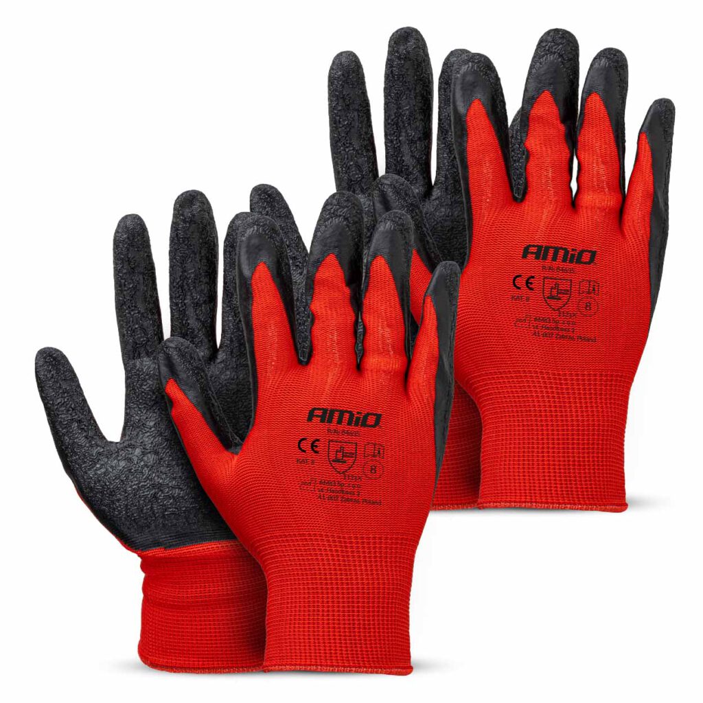 Guantes de seguridad recubiertos de látex PE, 4 unidades, talla 8 (2 pares), 2121X 04635 AMIO - imagen principal