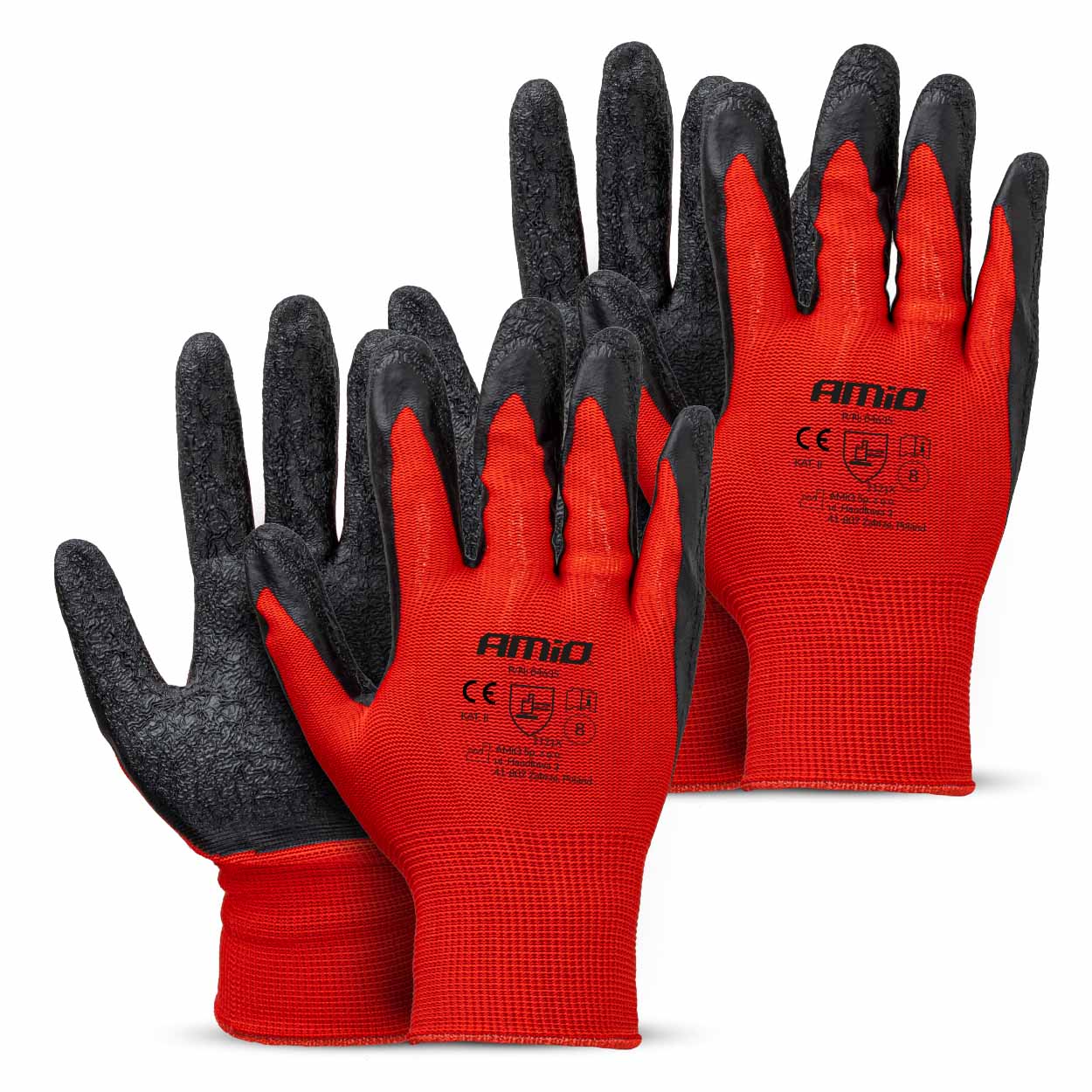 Guantes de seguridad recubiertos de látex PE, 4 unidades, talla 8 (2 pares), 2121X 04635 AMIO - imagen principal