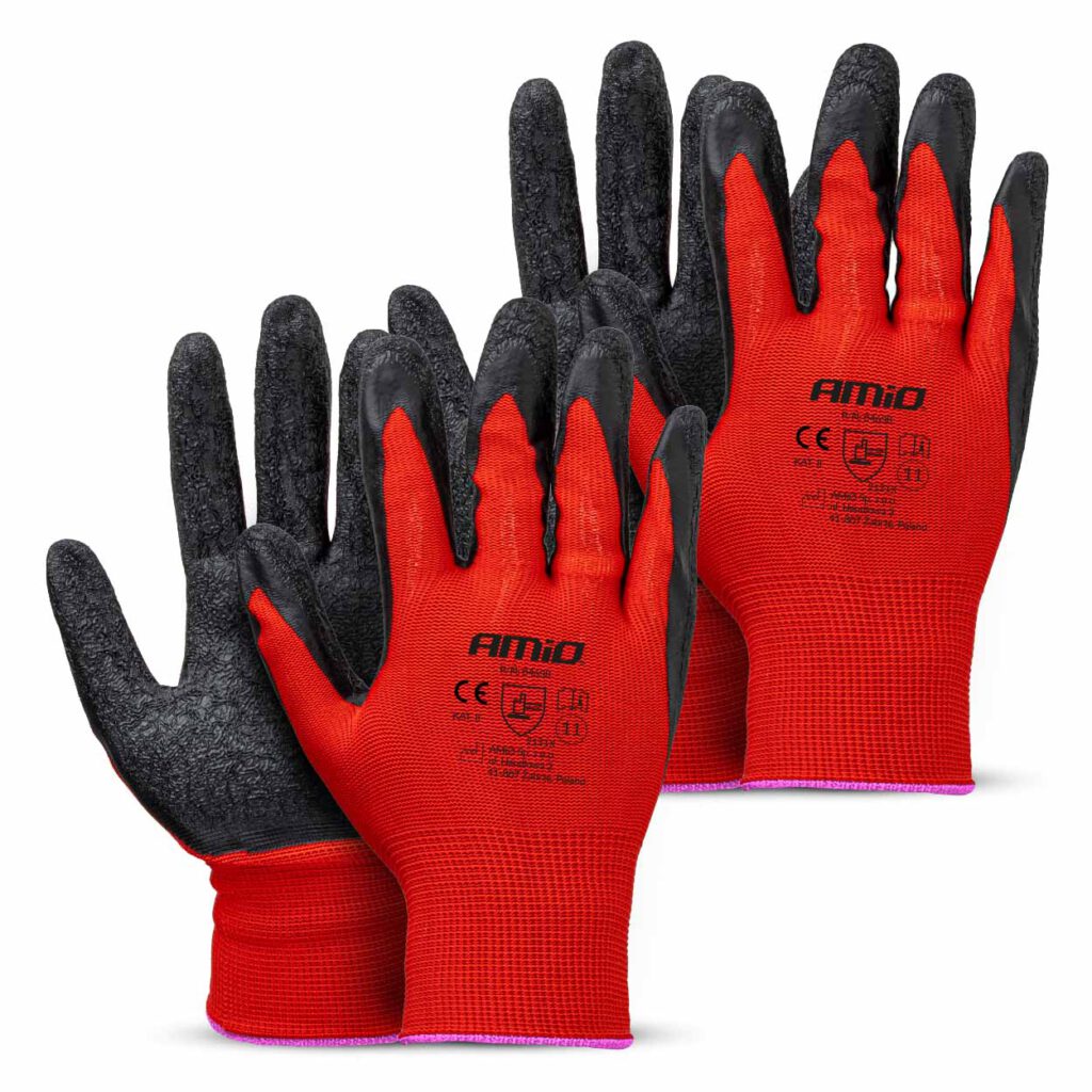 Guantes de seguridad recubiertos de látex PE, 4 unidades, talla 11 (2 pares), 2121X 04638 AMIO - imagen principal