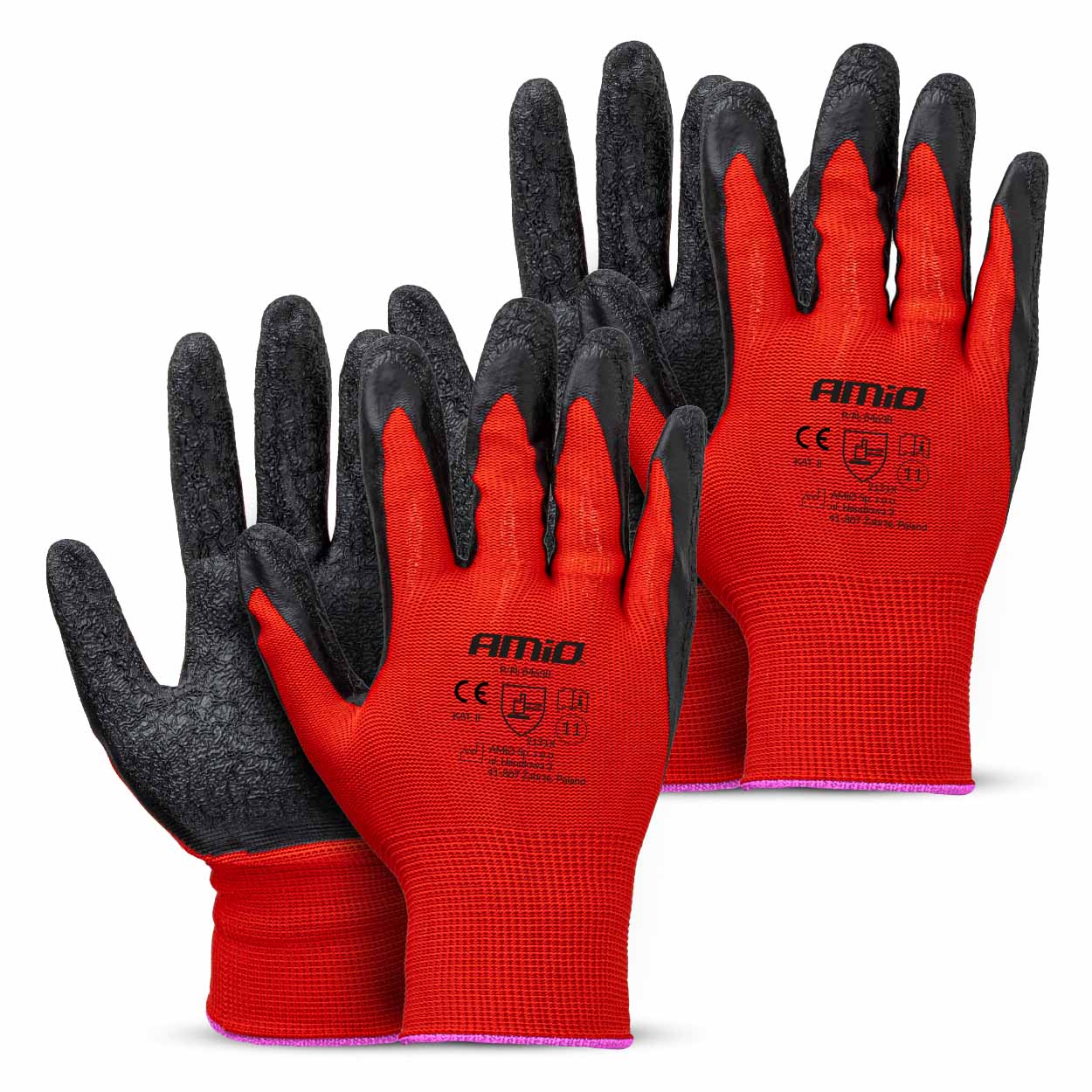 Guantes de seguridad recubiertos de látex PE, 4 unidades, talla 11 (2 pares), 2121X 04638 AMIO - imagen principal