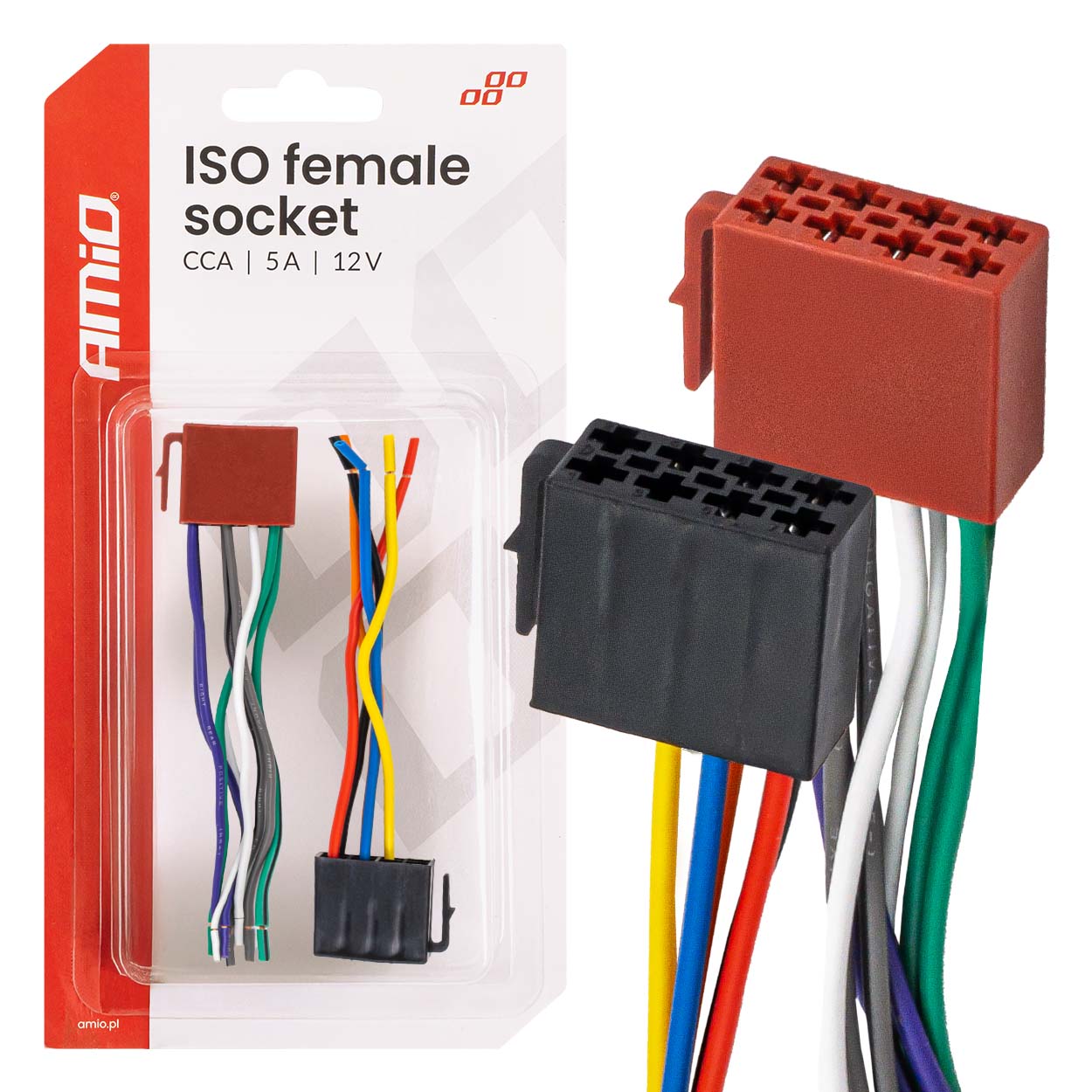 Conector ISO hembra ISO CCA 5A 12V 04444 AMIO - imagen principal