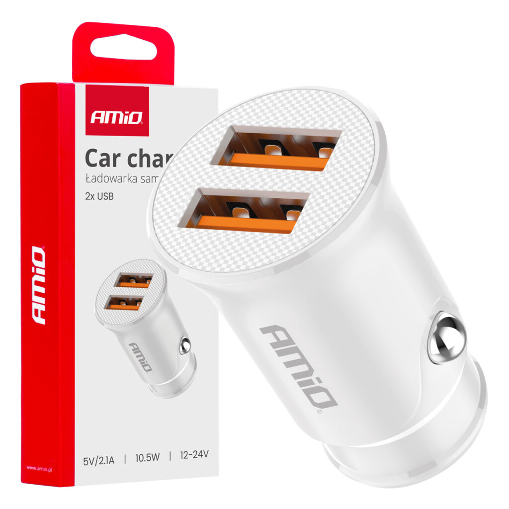 Cargador de coche 2x USB-A 2.1A 12/24V 03872 AMIO - imagen principal