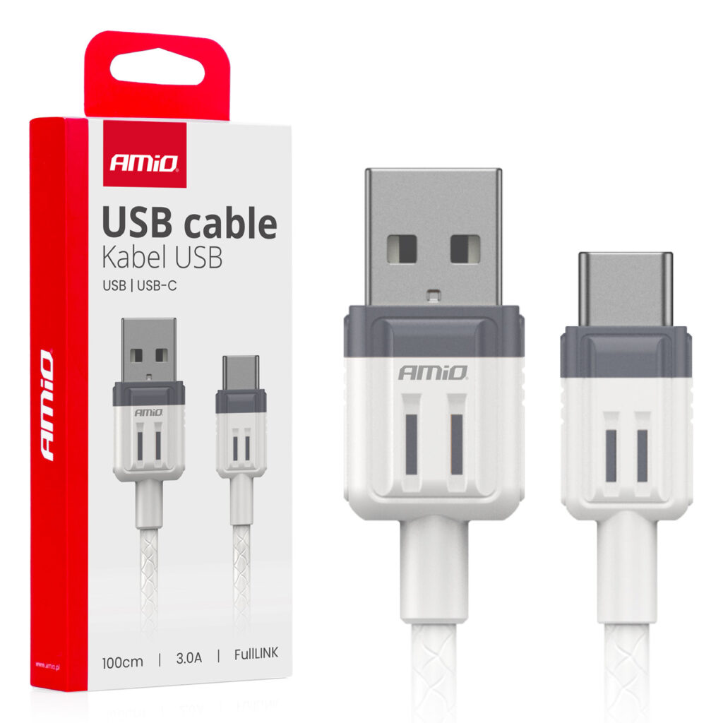 Cable USB a USB-C 3A 100cm FullLINK 03905 AMIO - imagen principal