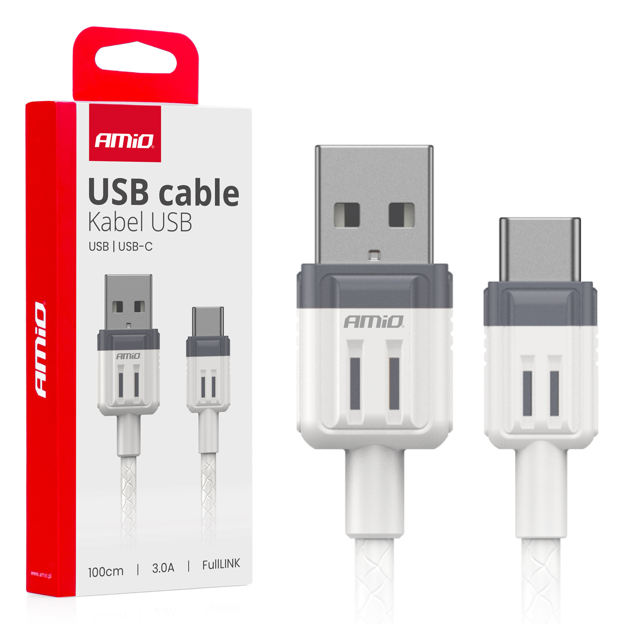 Cable USB a USB-C 3A 100cm FullLINK 03905 AMIO - imagen principal