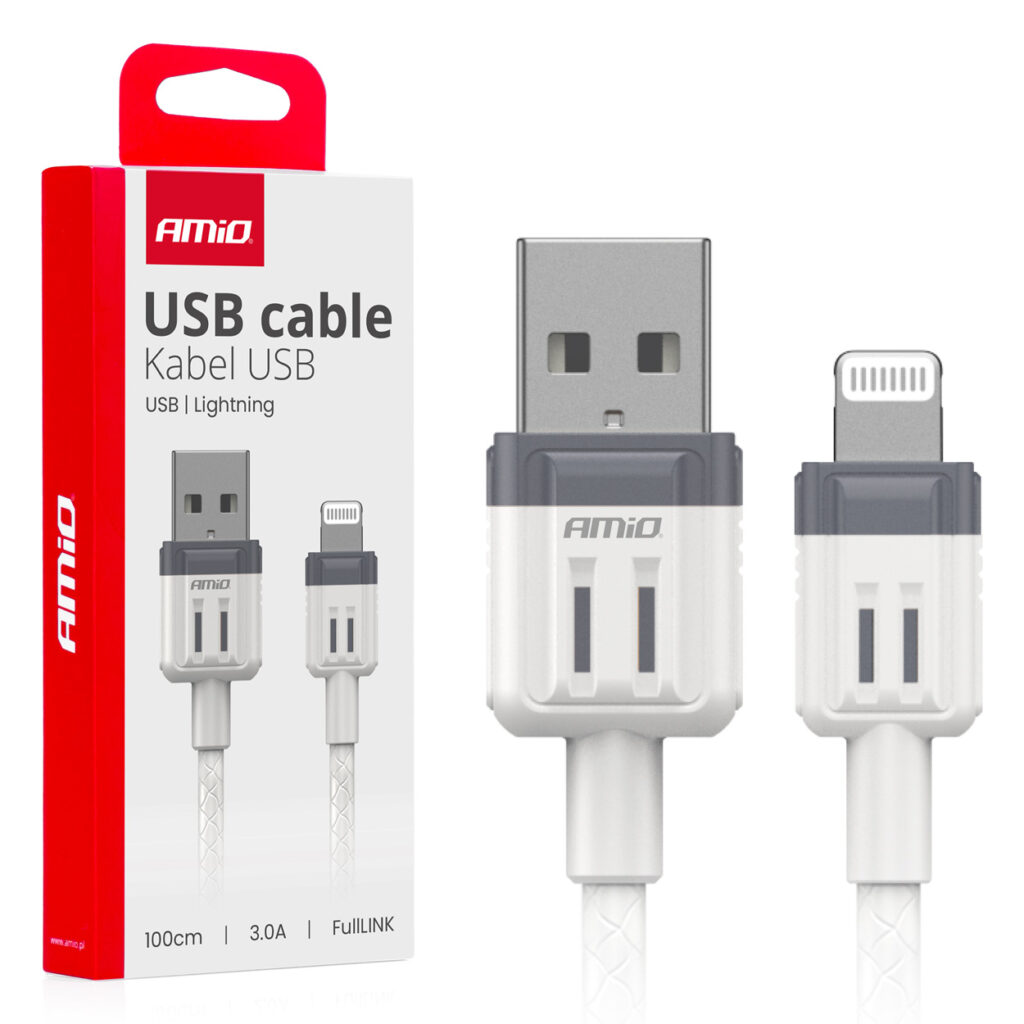 Cable USB a Lightning 3A 100cm FullLINK 03907 AMIO - imagen principal
