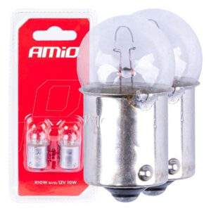 Bombillas halógenas R10W BA15s 12V 2 unid. blíster AMIO - imagen principal