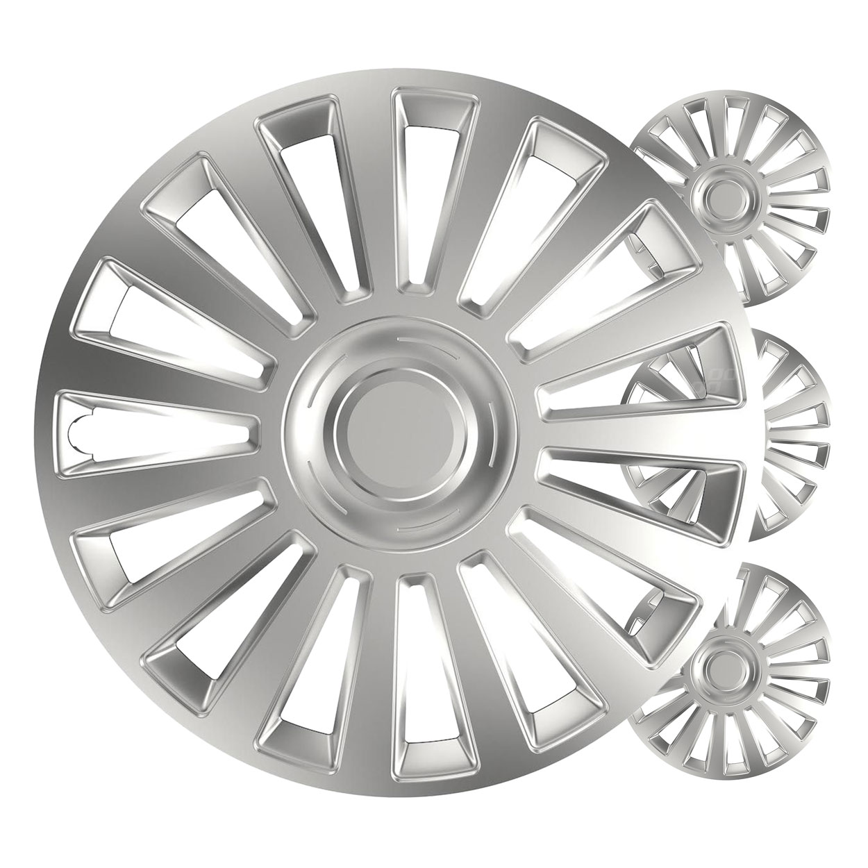 Juego de 4 tapacubos para coche Luxury plata 15" VERSACO - imagen principal