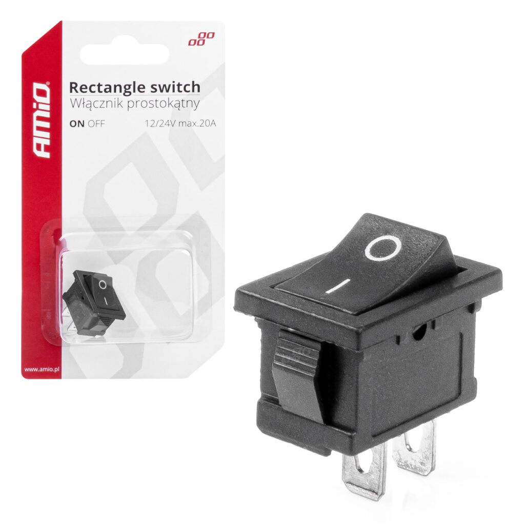 Interruptor rectangular 12V 20A ON/OFF AMIO - imagen principal