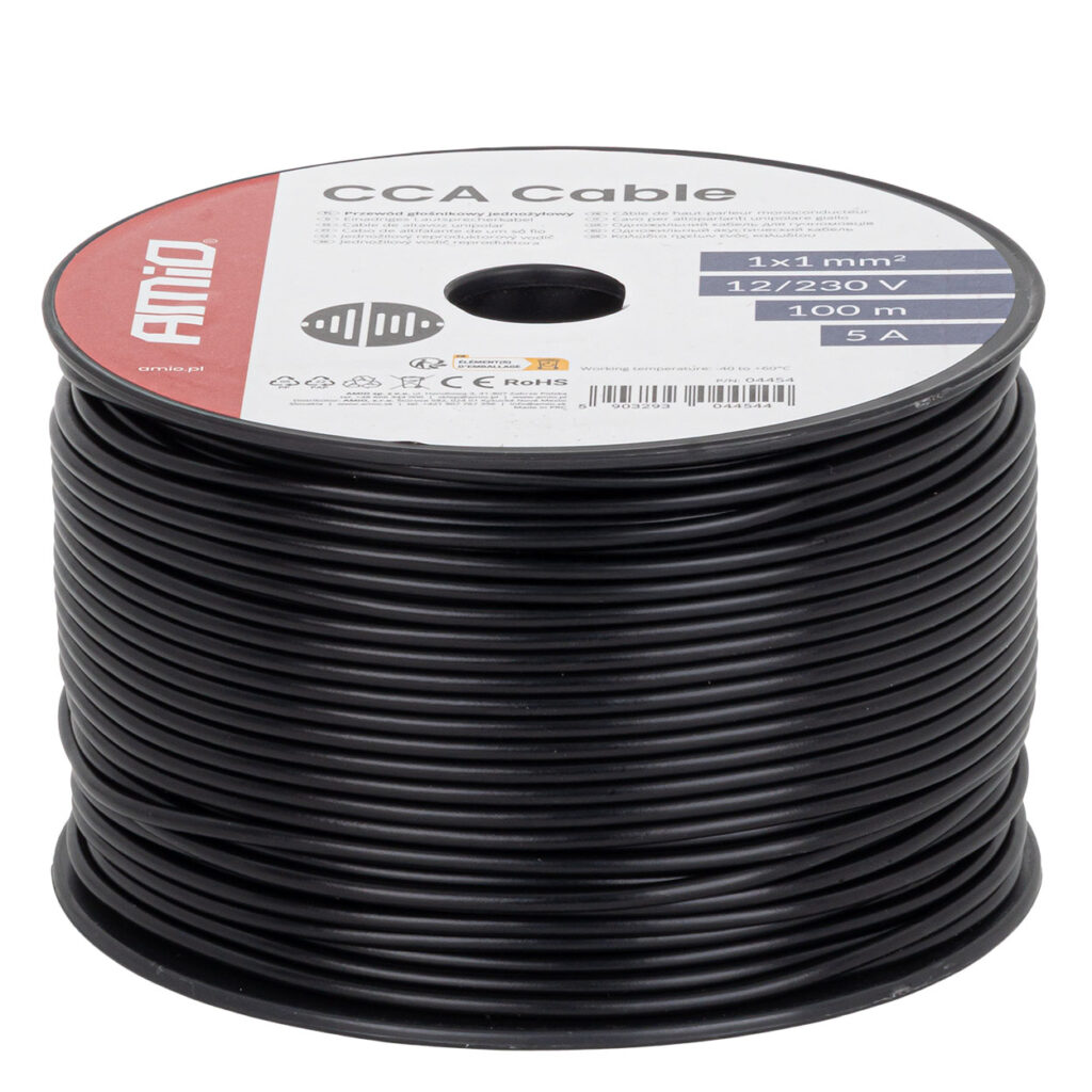 Cable de altavoz unipolar CCA 1x1 mm2 100 m 5 A 12/230 V 04454 AMIO - imagen principal