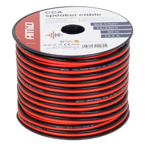 Cable de altavoz unipolar CCA 2x2,5 mm2 50 m 12,5 A 04460 AMIO - imagen principal