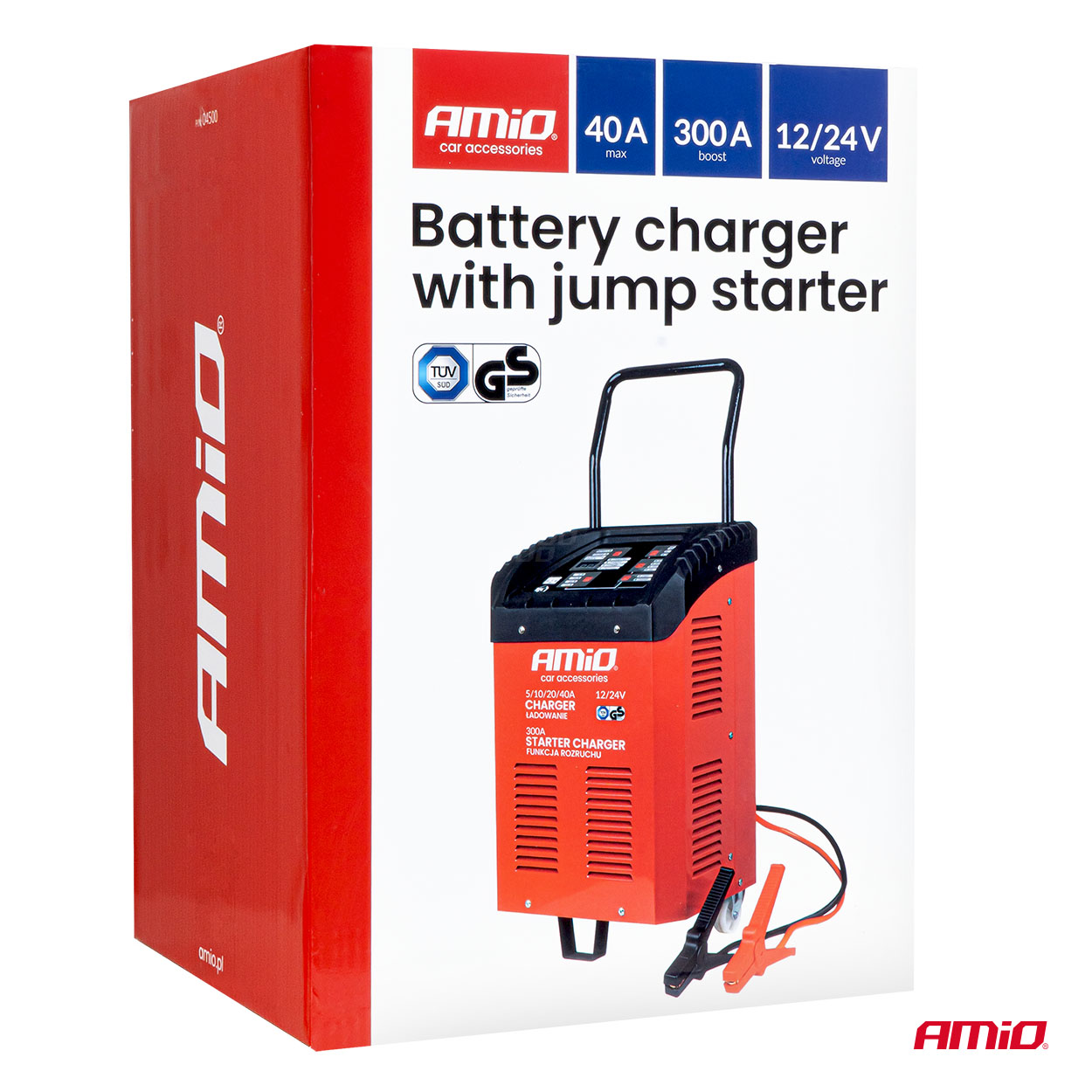 Arrancador de coche con función de cargador de batería máx. 40 A 12 V 24 V arranque 300 A 04500 AMIO - detalle 12