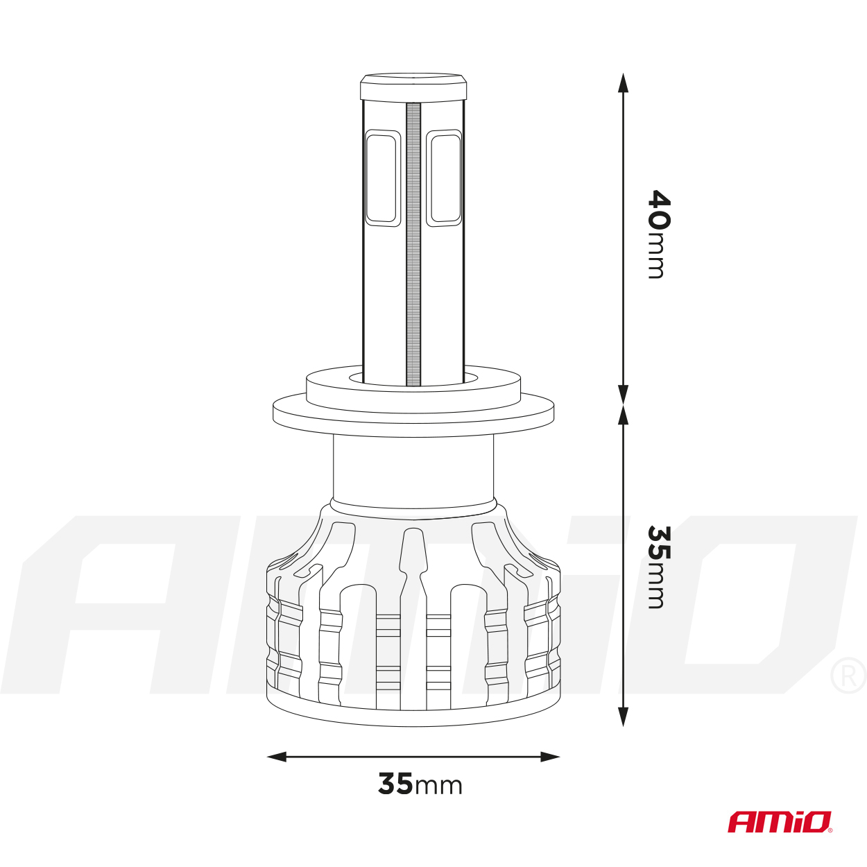 Bombilla luz de cruce LED para faro H7 COB 4Side AMIO - detalle 13