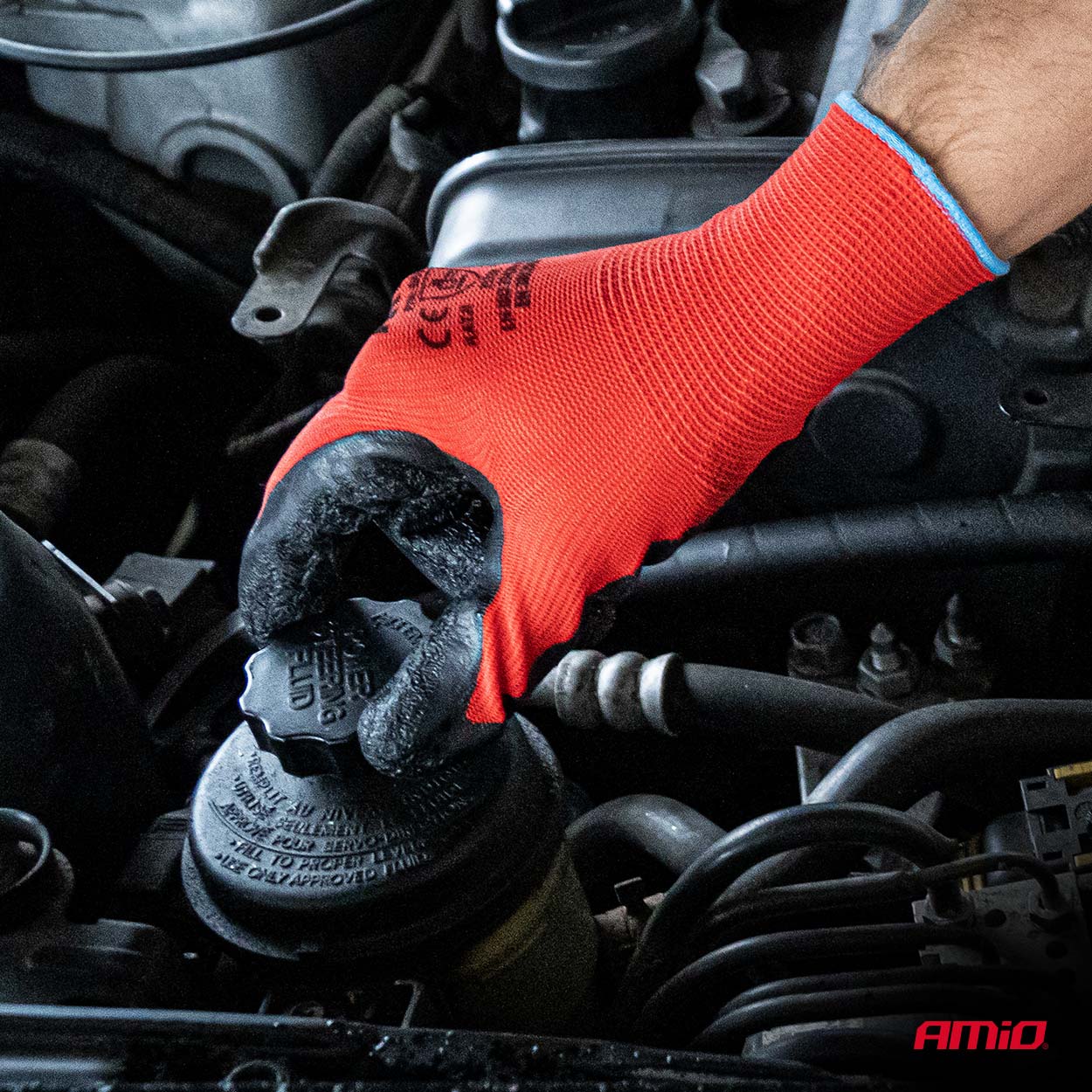 Guantes de seguridad recubiertos de látex PE, 4 unidades, talla 9 (2 pares), 2121X 04636 AMIO - detalle 2
