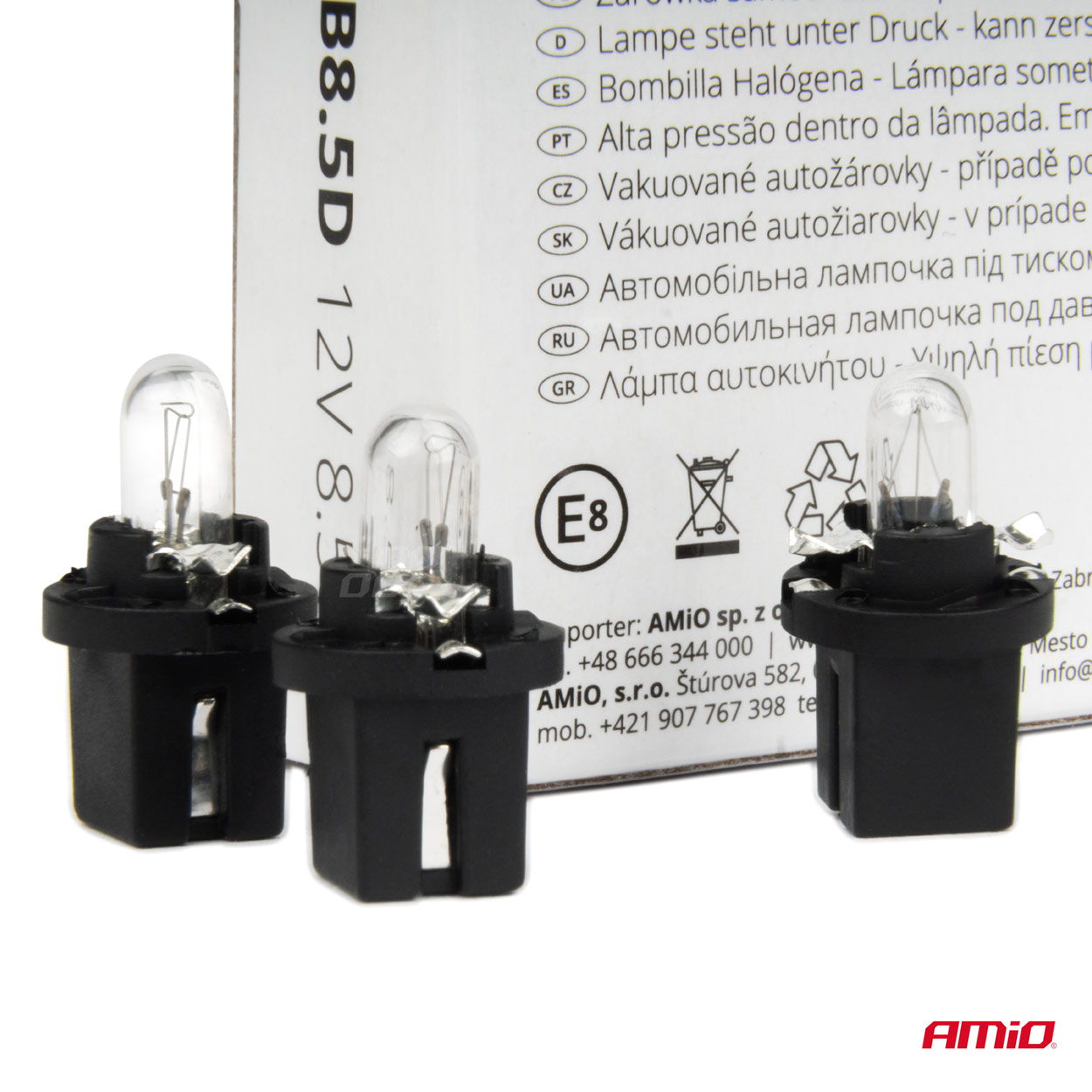 Bombillas halógenas T5 B8.5D 12V 8.5W BAX1.2W blanco 10 unid. AMIO - detalle 3