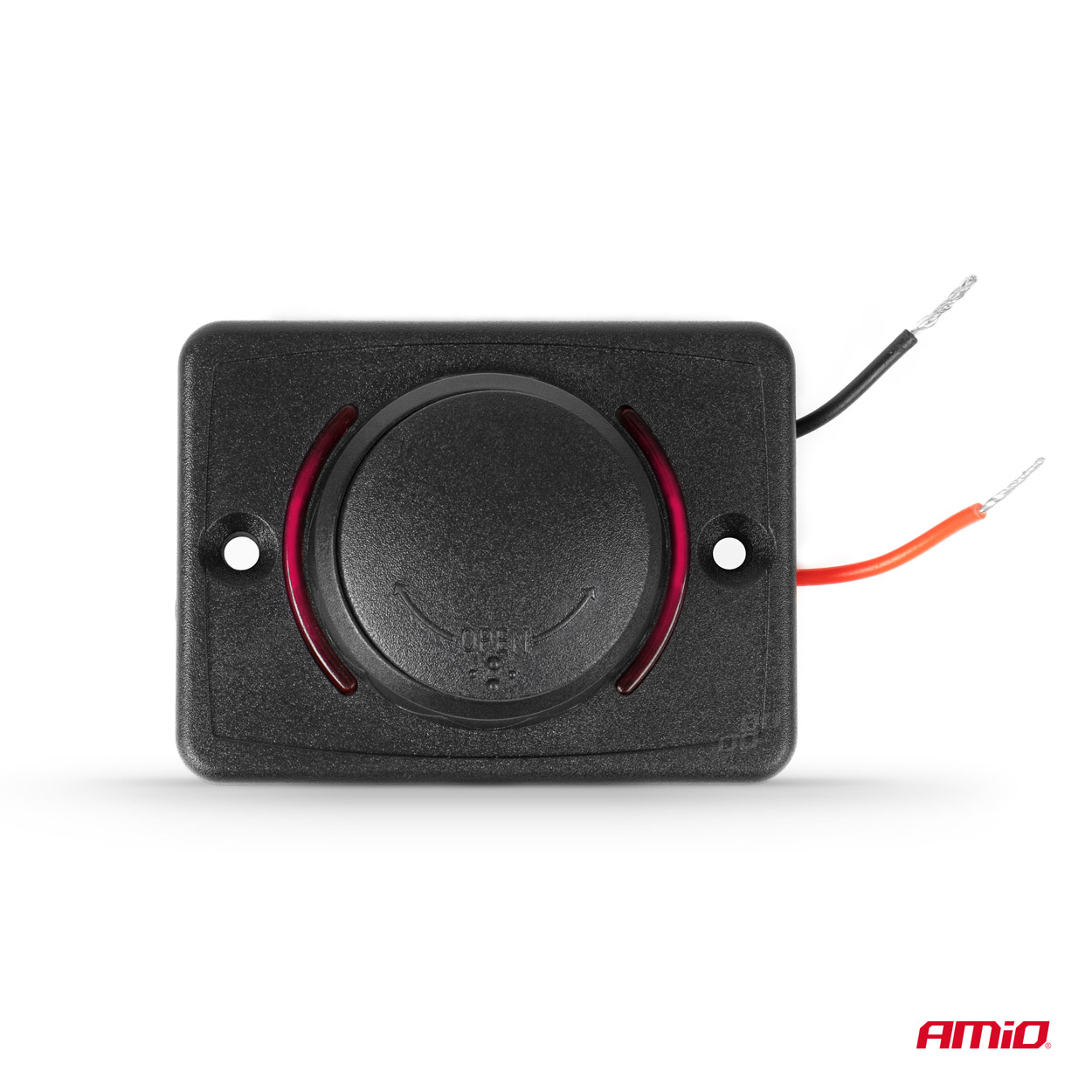 Cargador de teléfono impermeable de forma cuadrada con retroiluminación LED ROJA 2xUSB 12/24V 04230 AMIO - detalle 3