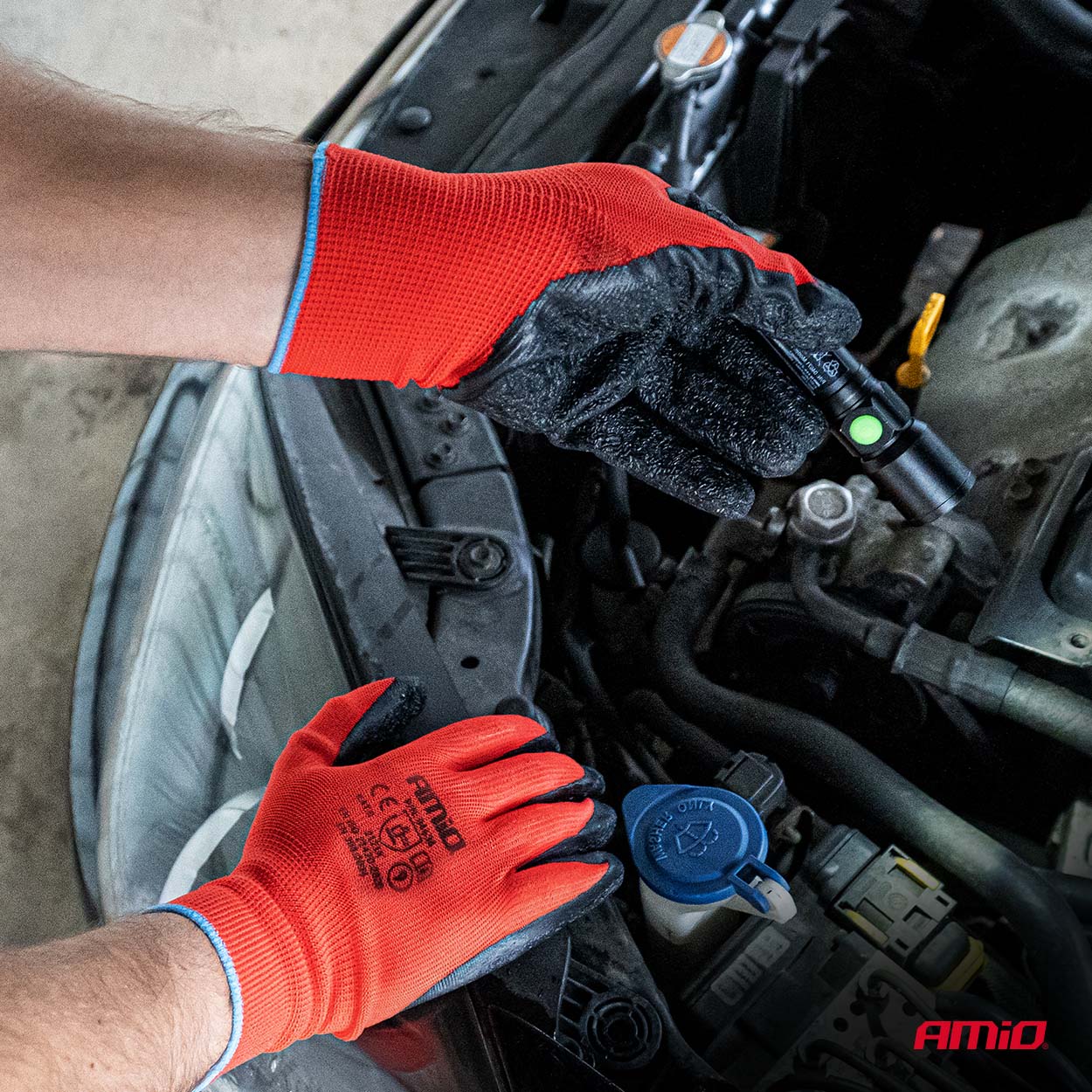 Guantes de seguridad recubiertos de látex PE, 4 unidades, talla 11 (2 pares), 2121X 04638 AMIO - detalle 3