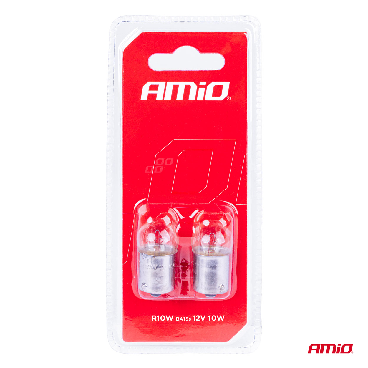 Bombillas halógenas R10W BA15s 12V 2 unid. blíster AMIO - detalle 4